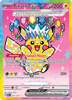 Pikachu ex 277 from Ascended Heroes.
